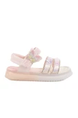 Guja Pembe Cırtlı Taş İşlemeli Kız Çocuk Düz Sandalet - 1