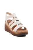 Aspor Beyaz Kadın Dolgu Topuk Sandalet - 3