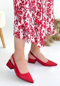 Pabucmarketi Kırmızı Kadın Topuklu Ayakkabı thumbnail 1