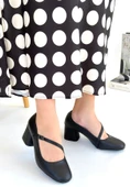Pabucmarketi Siyah Kadın Klasik Topuklu Ayakkabı thumbnail 1