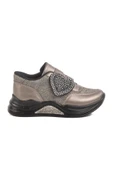 Aspor Platin Simli Cırtlı Kız Çocuk Sneaker - 1