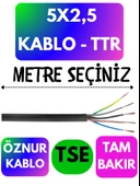 Öznur 5X2,5 TTR Kablo (Siyah) Metre Seçenekli - 1