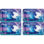 Moly Tekstil Yüzeyli Large Büyük Boy Belbantlı Hasta Bezi 30 lu 4 paket / 120 adet - 1