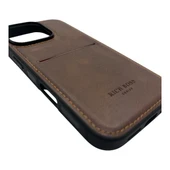 Apple iPhone 16 Pro Max Kartlıklı Rich Boss Deri Kılıf Koyu Kahverengi - 2