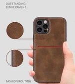 Apple iPhone 15 Kartlıklı Rich Boss Deri Kılıf Koyu Kırmızı - 2