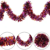 Mor Turuncu Renk 4 cm Genişlik Garland Çift Renk Sim Süs 180 cm - 2