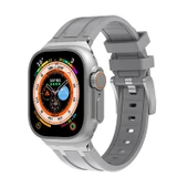 Sneezy Apple Watch 42-44-45-49MM İle Uyumlu Everest Tasarım Silikon Kordon  Gri thumbnail 2