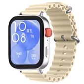Huawei Watch Fit 3 İle Uyumlu Seaflex Ocean Tokalı Yumuşak Soft Silikon Kordon  Starlight - 1