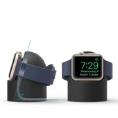 Apple Watch Uyumlu Silikon Akıllı Saat Şarj Standı  Siyah - 6