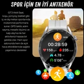 Watch GT3 PRO Gümüş Erkek Akıllı Saat, Klasik AMOLED Sesli Görüşme,NFC Android iPhone Huawei Uyumlu 8 9 10 - 8