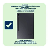 Samsung Galaxy Tab S7 Fe T735 / T737 / T730 12.4 İnç Katlanabilir Kalemlikli Standlı Akıllı Kılıf  Gri - 3