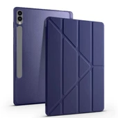 Samsung Galaxy Tab S7 Fe T735 / T737 / T730 12.4 İnç Katlanabilir Kalemlikli Standlı Akıllı Kılıf  Lacivert - 1