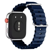 Huawei Watch Fit 3 İle Uyumlu Seaflex Ocean Tokalı Yumuşak Soft Silikon Kordon  Lacivert - 2