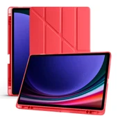 Samsung Galaxy Tab S7 Fe T735 / T737 / T730 12.4 İnç Katlanabilir Kalemlikli Standlı Akıllı Kılıf  Kırmızı - 5