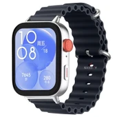 Huawei Watch Fit 3 İle Uyumlu Seaflex Ocean Tokalı Yumuşak Soft Silikon Kordon  Midnight - 1
