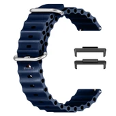 Huawei Watch Fit 3 İle Uyumlu Seaflex Ocean Tokalı Yumuşak Soft Silikon Kordon  Lacivert - 4