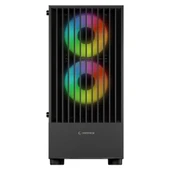 Rampage Kasa Lyra Mesh Temperli Siyah 3x2Cm RGB Fan M-Atx Mid-T Gaming (Power Yok) - 2