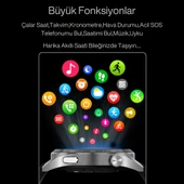 Watch GT3 PRO Gümüş Erkek Akıllı Saat, Klasik AMOLED Sesli Görüşme,NFC Android iPhone Huawei Uyumlu 8 9 10 - 4