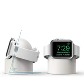 Apple Watch Uyumlu Silikon Akıllı Saat Şarj Standı  Beyaz - 6