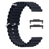 Huawei Watch Fit 3 İle Uyumlu Seaflex Ocean Tokalı Yumuşak Soft Silikon Kordon  Midnight - 3