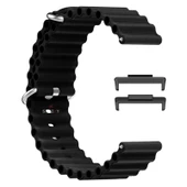 Huawei Watch Fit 3 İle Uyumlu Seaflex Ocean Tokalı Yumuşak Soft Silikon Kordon Siyah - 3