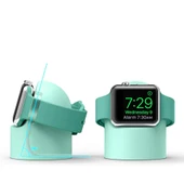 Apple Watch Uyumlu Silikon Akıllı Saat Şarj Standı  Mint thumbnail 6