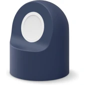 Apple Watch Uyumlu Silikon Akıllı Saat Şarj Standı  Lacivert thumbnail 4