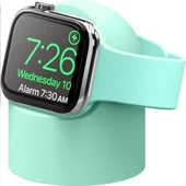 Apple Watch Uyumlu Silikon Akıllı Saat Şarj Standı  Mint thumbnail 1