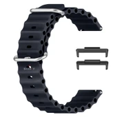 Huawei Watch Fit 3 İle Uyumlu Seaflex Ocean Tokalı Yumuşak Soft Silikon Kordon  Midnight - 4