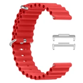 Huawei Watch Fit 3 İle Uyumlu Seaflex Ocean Tokalı Yumuşak Soft Silikon Kordon  Kırmızı - 3