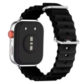 Huawei Watch Fit 3 İle Uyumlu Seaflex Ocean Tokalı Yumuşak Soft Silikon Kordon  Siyah - 2