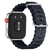 Huawei Watch Fit 3 İle Uyumlu Seaflex Ocean Tokalı Yumuşak Soft Silikon Kordon  Midnight - 2