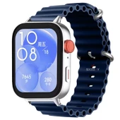 Huawei Watch Fit 3 İle Uyumlu Seaflex Ocean Tokalı Yumuşak Soft Silikon Kordon  Lacivert - 1