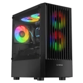 Rampage Kasa Lyra Mesh Temperli Siyah 3x2Cm RGB Fan M-Atx Mid-T Gaming (Power Yok) - 1