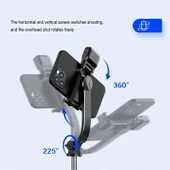 C01 Çok Amaçlı Selfie Çubuğu Masa Üstü Tripod Kumandalı Selfie 360 Derece Dönebilir 107 Cm - 6