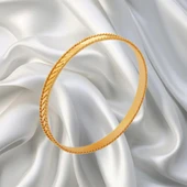 22 Ayar Aynalı Çapraz Kibrit Çöpü Bilezik 15 Gr - 1