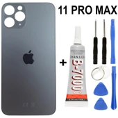 iPhone Uyumlu 11 Pro Max Arka Batarya Pil Kapağı + Yapıştırıcı + Tamir Set - Gold - 1