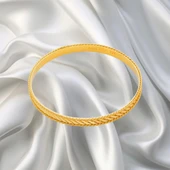 22 Ayar Aynalı Çapraz Kibrit Çöpü Bilezik 15 Gr - 2