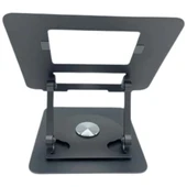 Axya Notebook Macbook Uyumlu Standı 360 Derece Metal Çok Fonsiyonlu - Füme - 1