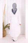Düğmeli Cepli Tunik ve Pantolon İkili Takım 8682 Ekru thumbnail 3