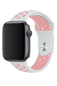 Apple Watch Series 5 44 MM Fileli Kordon Beyaz-Pembe - 3