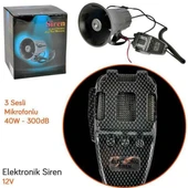 Hko 3 Sesli Mikrofonlu Siren 12V 40W Karbon - 3