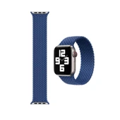 Apple Watch 6 44 MM Tek Parça MEDİUM Hasır Kordon Mavi - 2