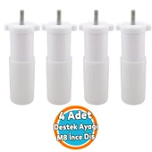 Mobilya Kanepe Sehpa TV Ünitesi Koltuk Orta Destek Ayağı Ayarlanabilir 9.5 cm Beyaz Baza Ayak 4 ADET thumbnail 1