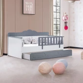 Yavrulu Karyola, Flower Yavrulu Montessori Karyola - Beyaz + 2 Adet Comfort Yatak - 8