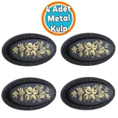 Mobilya Düğme Kulp Çekmece Dolabı Dolap Kapak Kulpu Kulbu Dekoratif Metal Siyah 4 Adet thumbnail 1