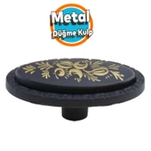 Mobilya Düğme Kulp Çekmece Dolabı Dolap Kapak Kulpu Kulbu Dekoratif Metal Siyah 4 Adet thumbnail 7