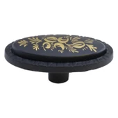 Mobilya Düğme Kulp Çekmece Dolabı Dolap Kapak Kulpu Kulbu Dekoratif Metal Siyah 4 Adet thumbnail 2