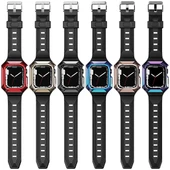 Apple Watch 44mm Zore KRD-88 Sert PC Kasa Koruyuculu Silikon Kordon - 3