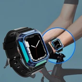 Apple Watch 44mm Zore KRD-88 Sert PC Kasa Koruyuculu Silikon Kordon - 6